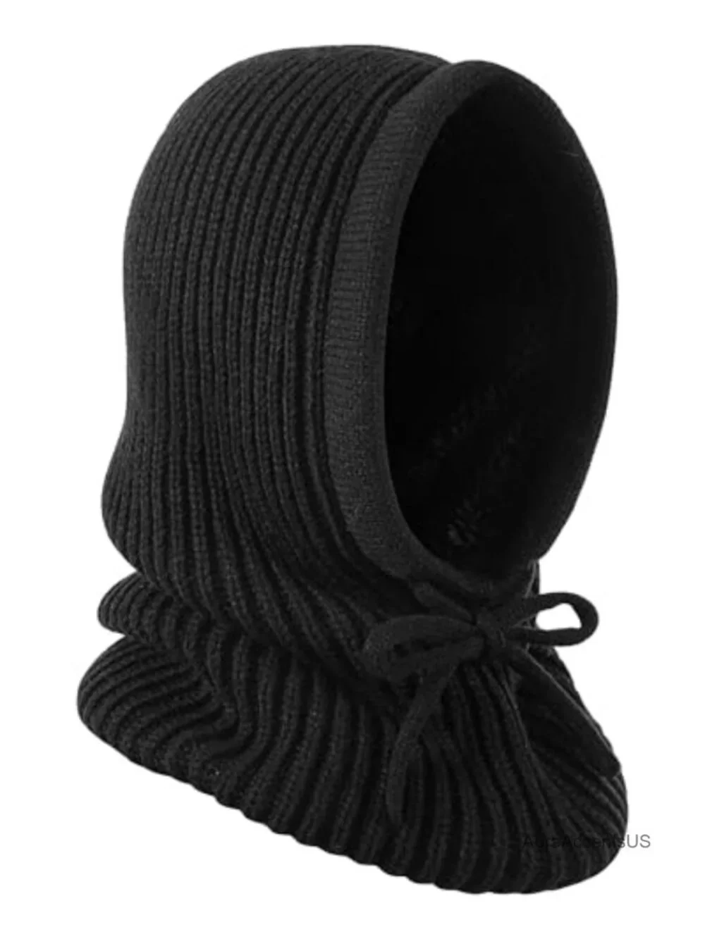 Unisex Knit Balaclava Hooded Scarf Ski Mask Winter Head Cover with Fleece Lining